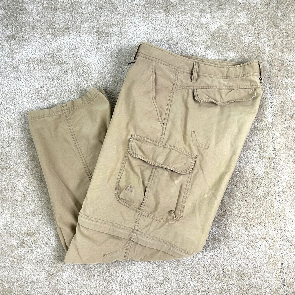 Nike ACG Pants 84270 Mens 36x30 Pinnacle Peak Convertible Cargo Zip Off Brown